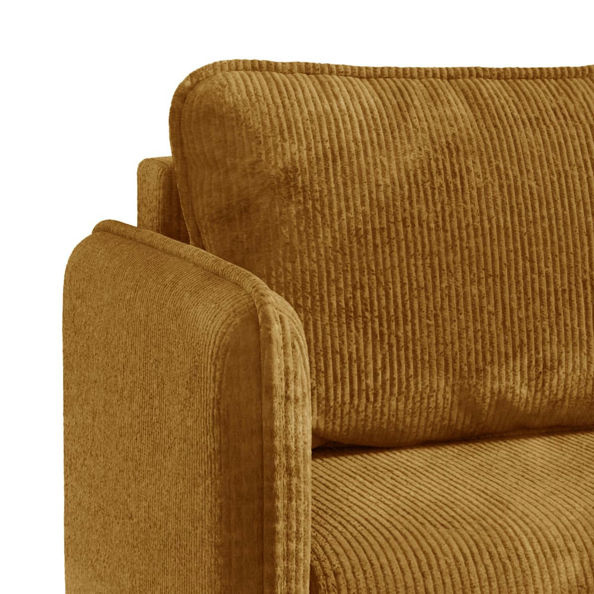 - Canapé convertible 3 places velours côtelé jaune