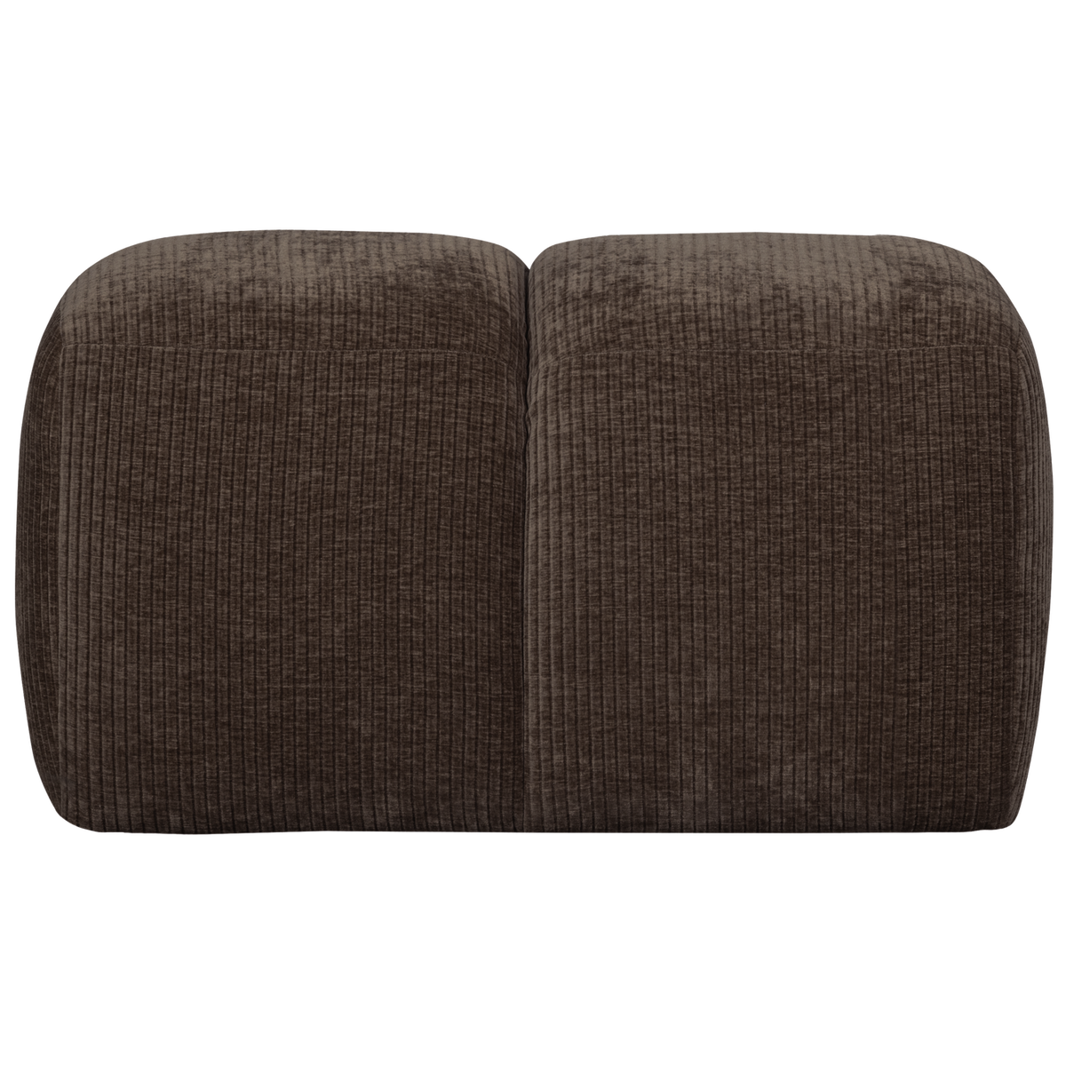 WOOOD poef Mojo - Geweven Ribstof - Bruin - 80x60x45