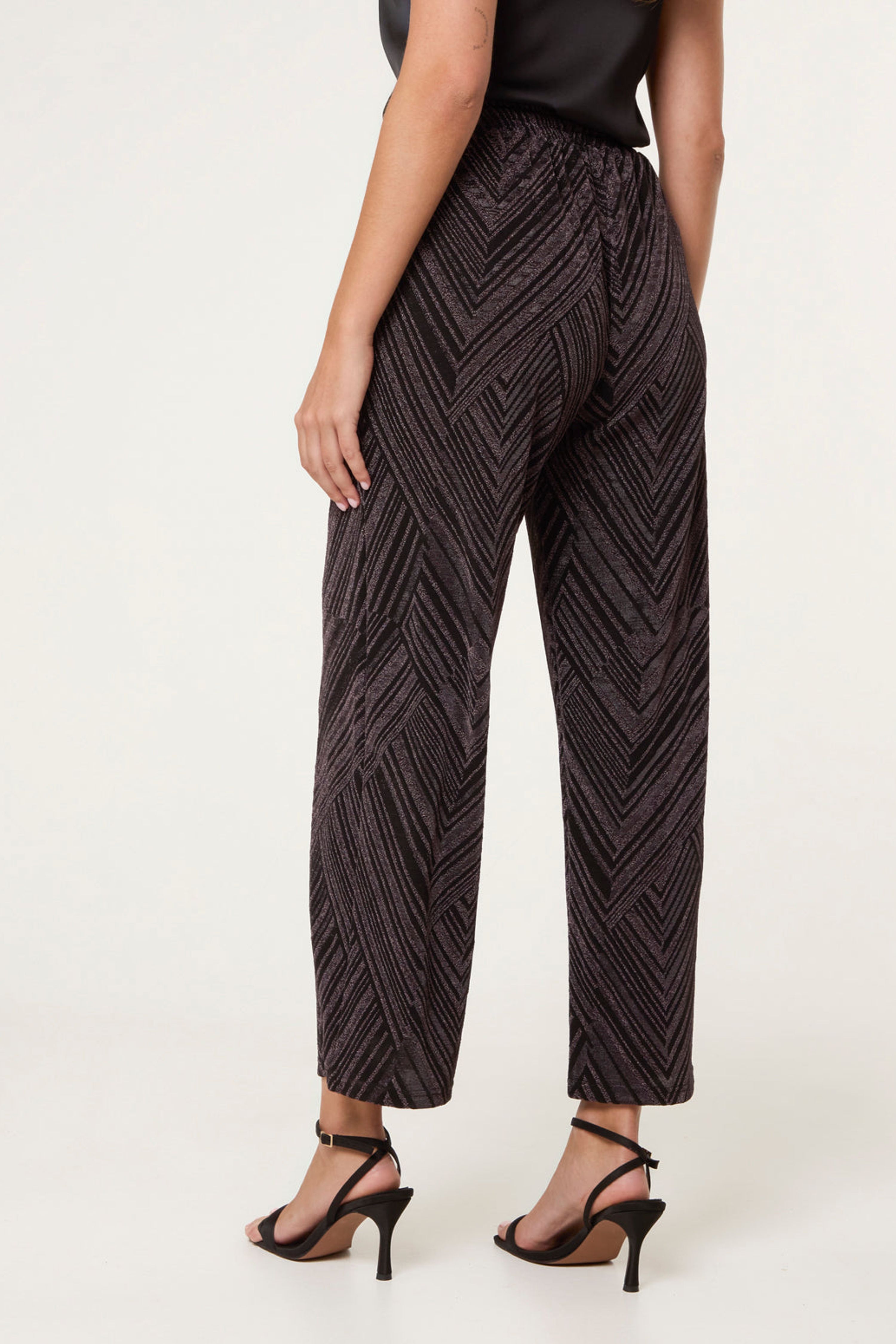 Blue Vanilla Bronze Draw Cord Metallic Trousers