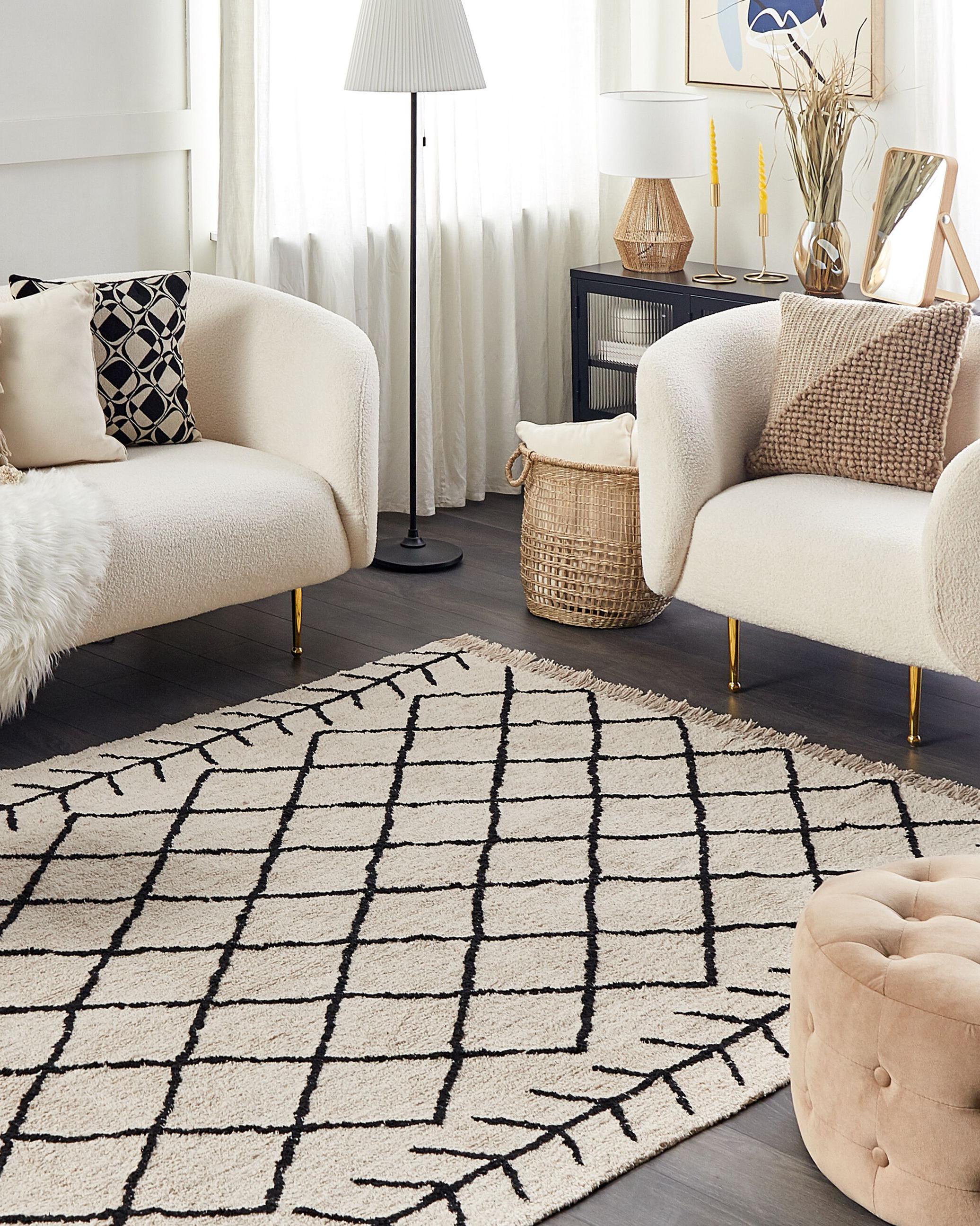 Rug BOZKIR Beige 160 x 230 cm Cotton