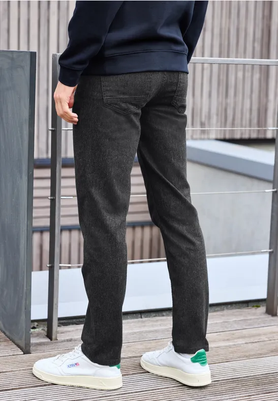 Slim Fit Hose in Woll-Optik