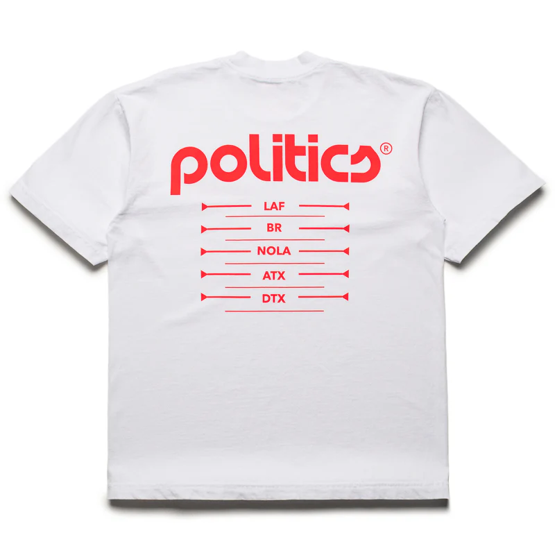 Politics Glass Tee - White