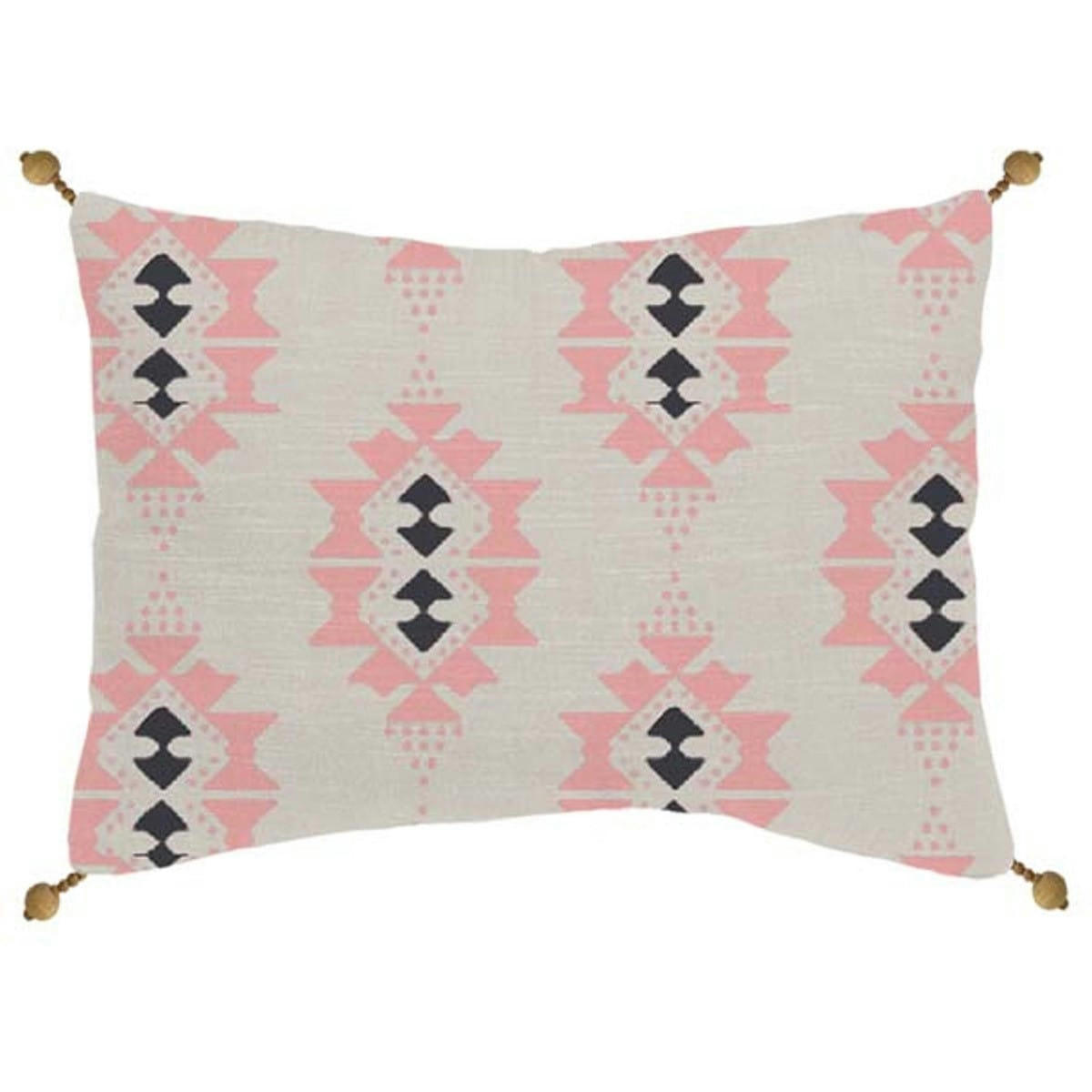 HOME - Coussin coton blanc avec motifs ethniques 30x50cm