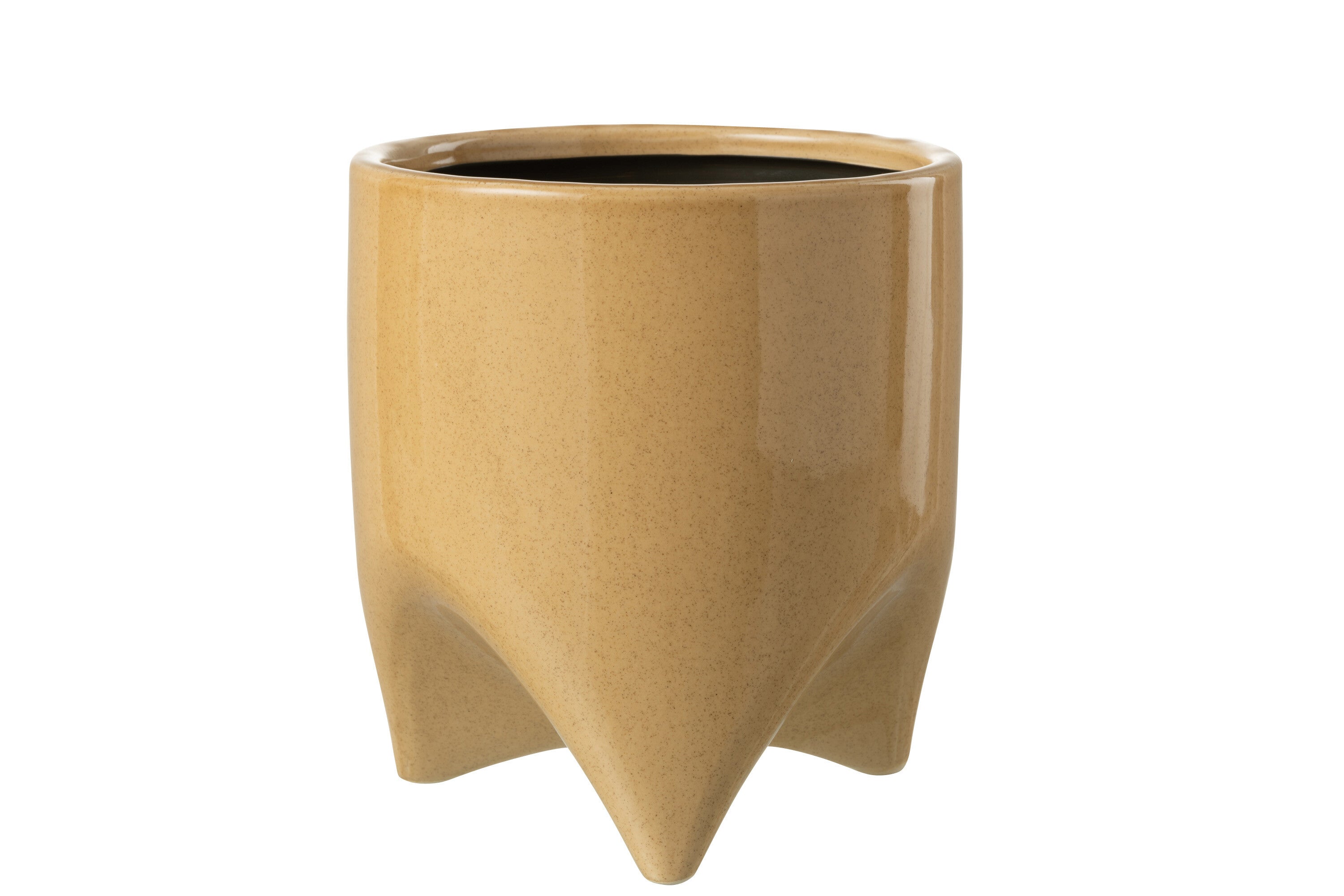 J-Line bloempot Helia - keramiek - lichtbruin - large - Ø 18 cm