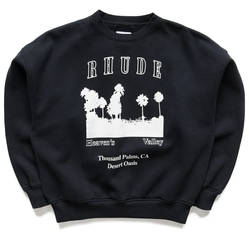Rhude Thousand Palms Crewneck - Vintage Black/White