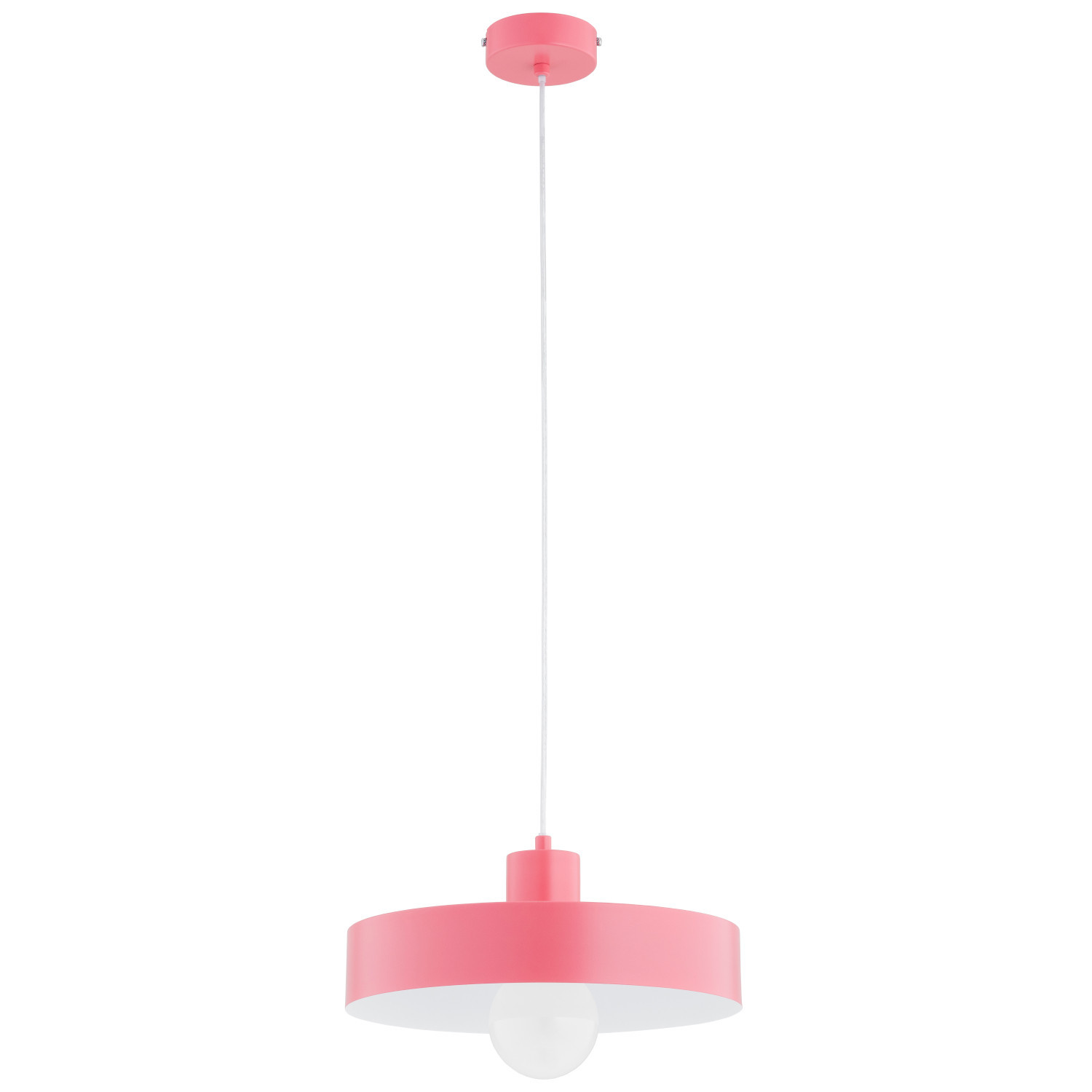 Lampa wisząca różowo-biała NEVERA 1xE27x15W wym: 80x34x34 cm Alfa
