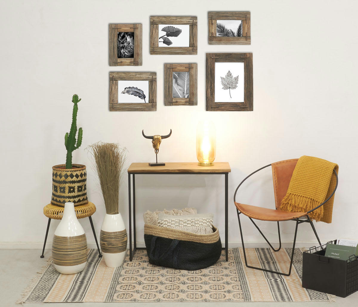 - Cadre photo en bois recyclé pour photo 13 x 18 cm