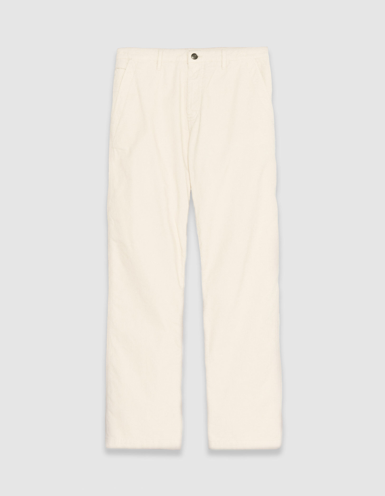 Pantalon chino droit écru velours milleraies Homme