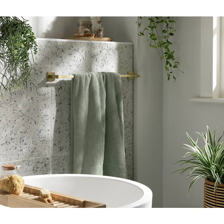 Habitat Wall Mounted Towel Rail - Brushed Gold