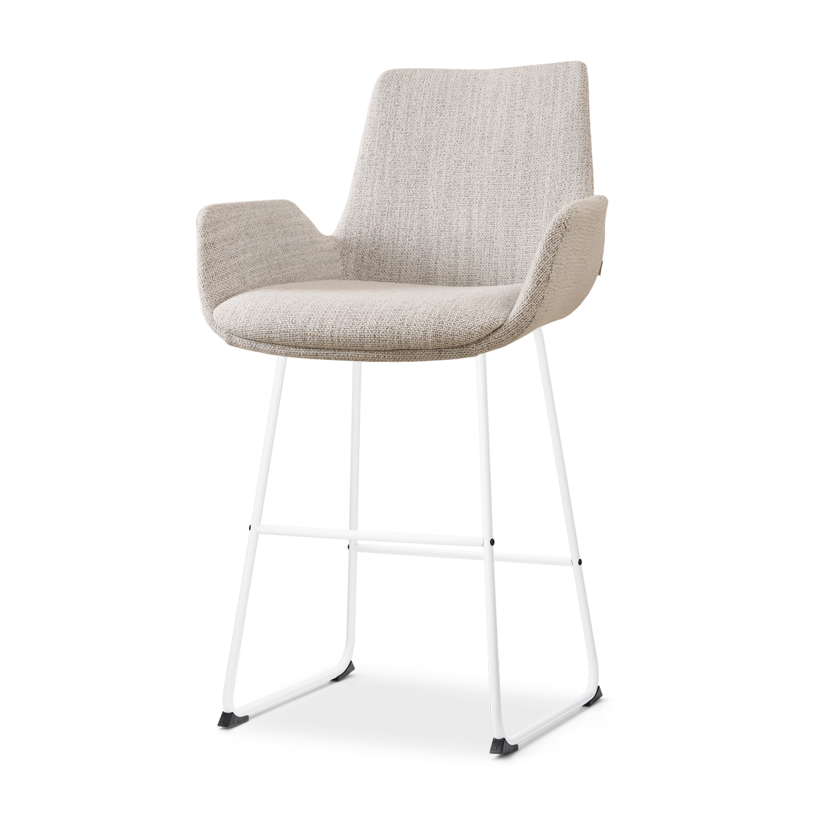 Nolon Nino-Eef Barkruk Beige Gemêleerd - met Armleuning - Wit - 65 cm