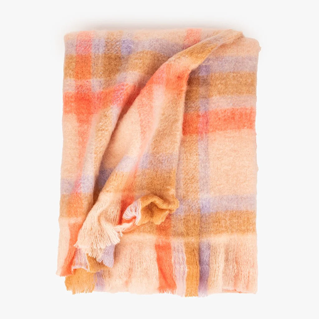 Manta de Acrílico com Franjas Multicolor WOODLAND