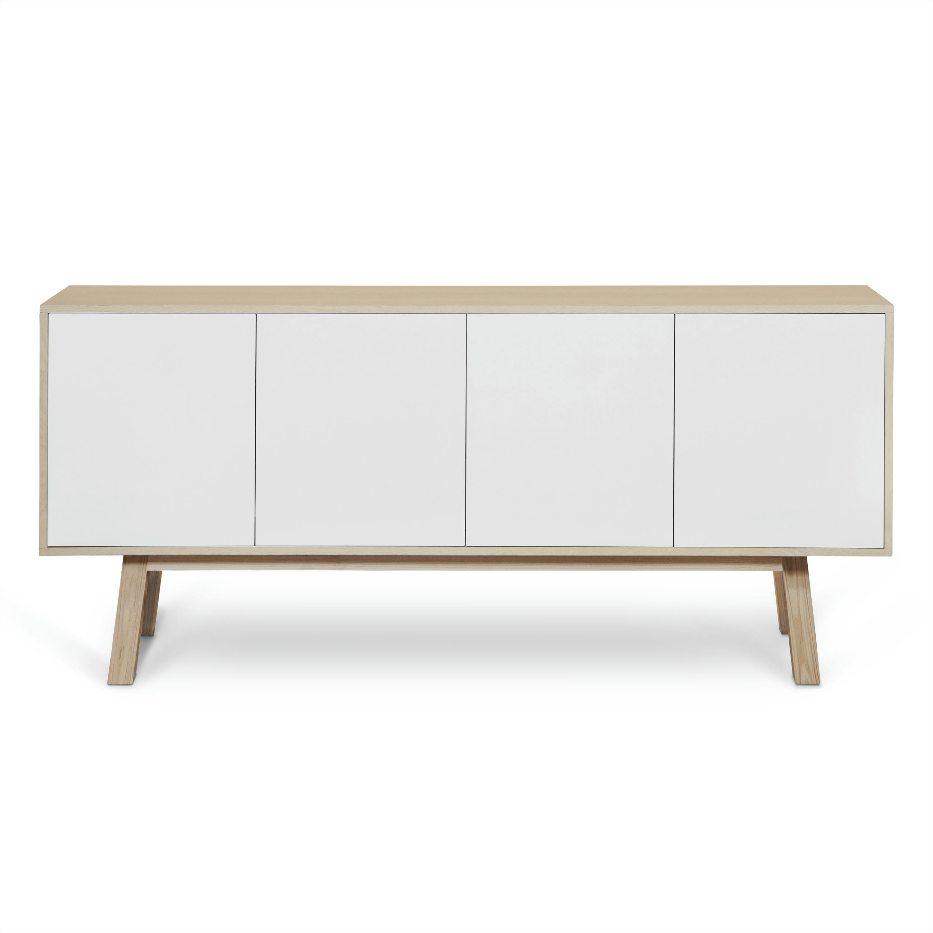 KUBE - Buffet 4 portes en frêne 180 cm, hauteur 94 cm