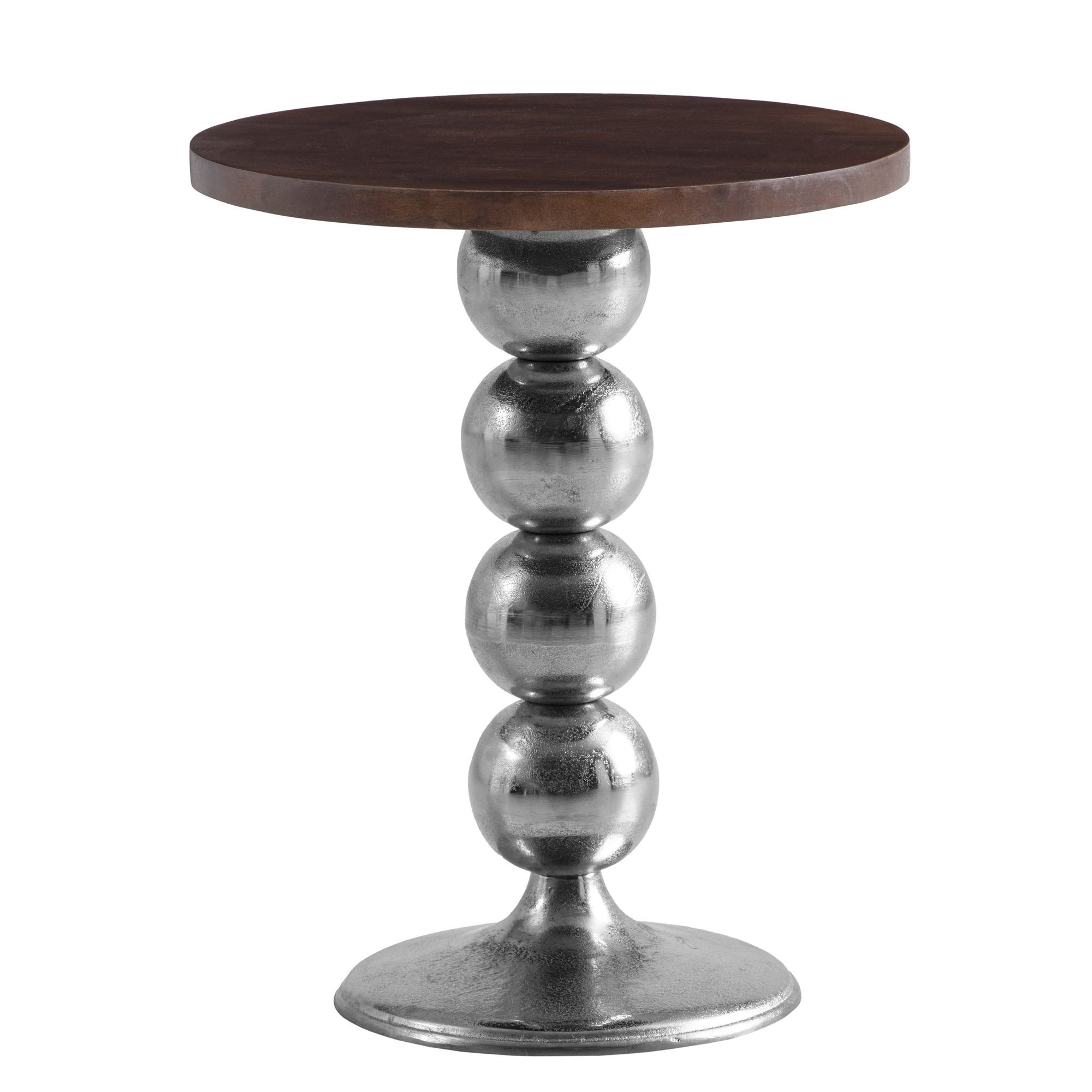 Stolik Pomocniczy Drewna Mango Metal Okrągły 50 cm do Salonu Kanapy