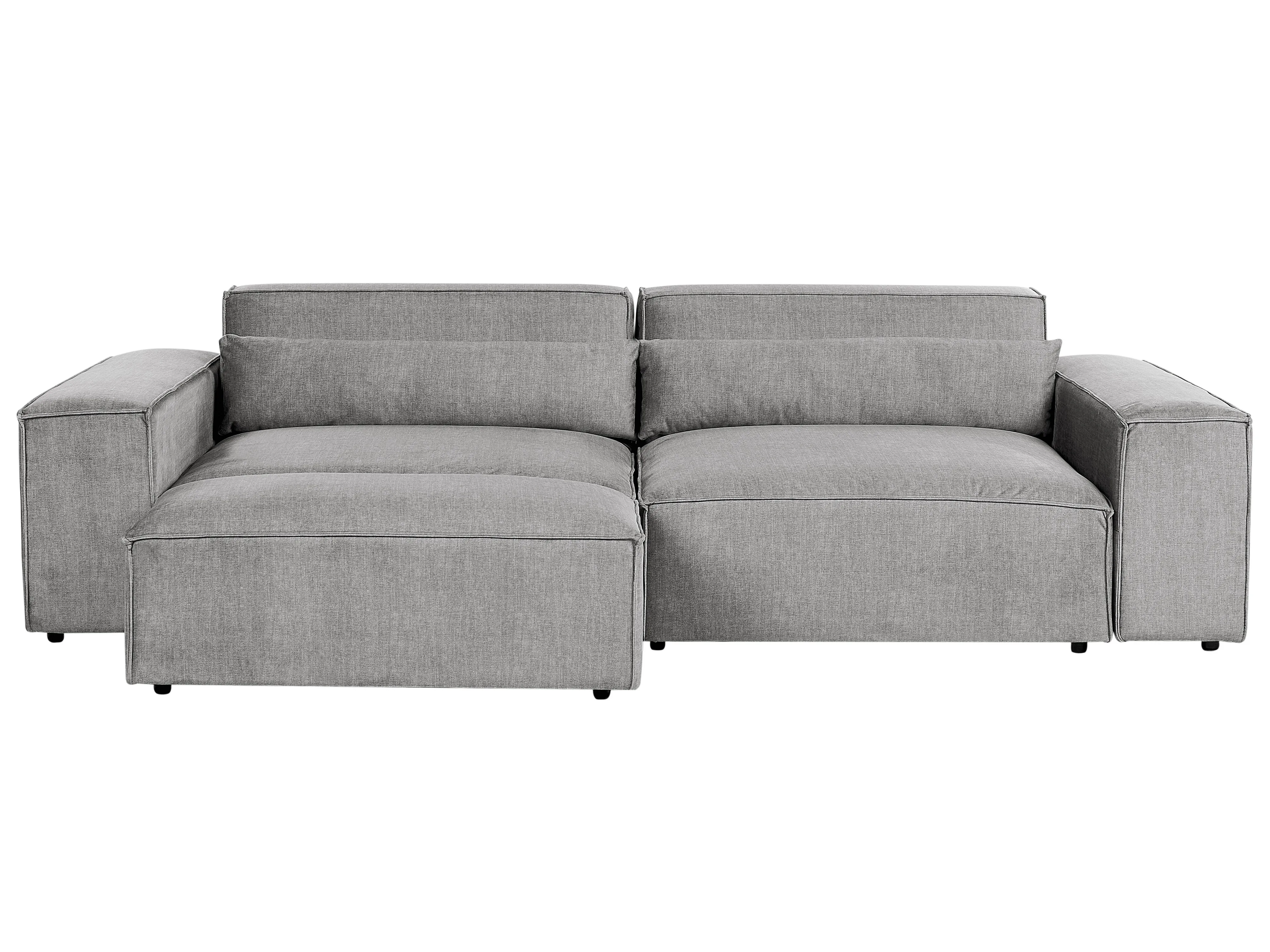 Modular Sofa 3 Seater HELLNAR Fabric Grey with Ottoman