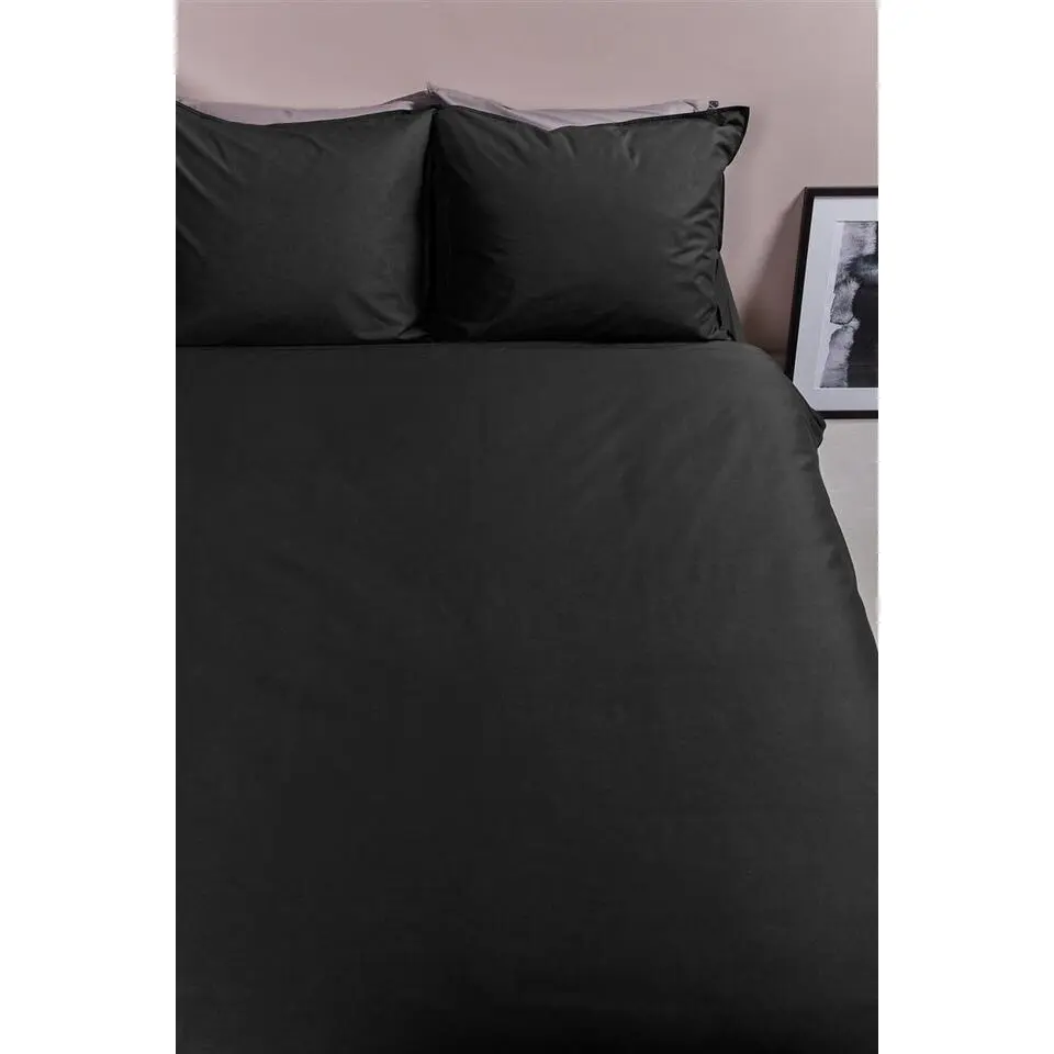 Ambiante Cotton Uni dekbedovertrek - 260x200/220 - Zwart
