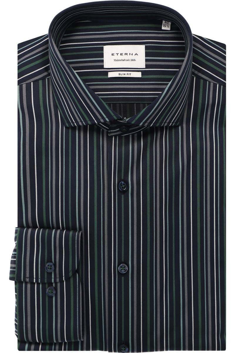 ETERNA Slim Fit Hemd marine, Gestreift