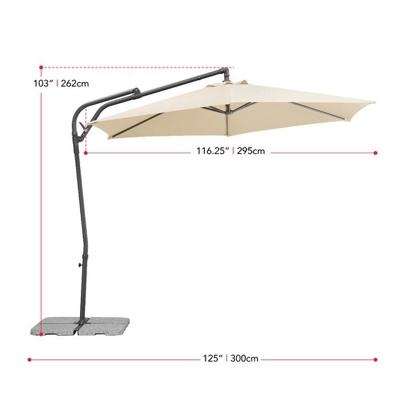 CorLiving 10ft Cantilever Patio Umbrella, Tilting