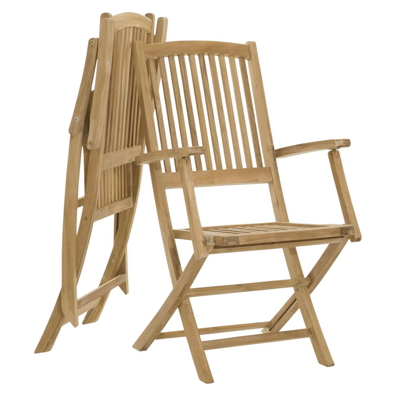 Chaise de jardin en teck avec accoudoirs (lot de 2) SUMMER