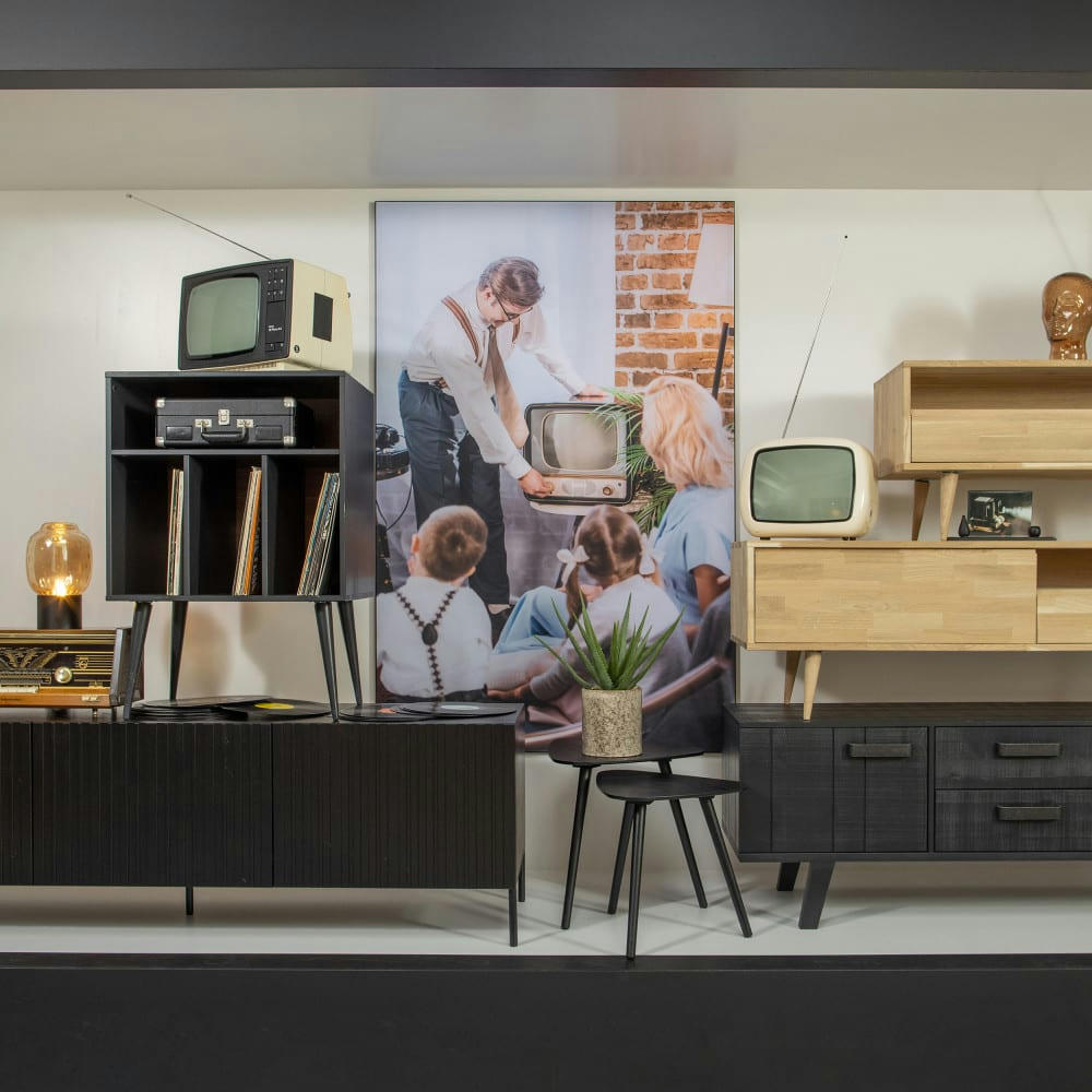 TYGO - Meuble TV scandinave chêne massif bois clair