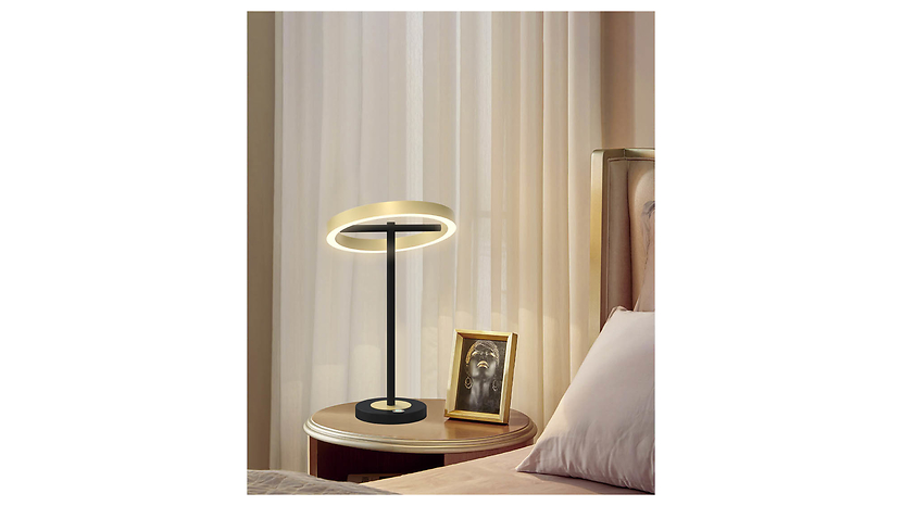 Lampa stołowa Brest LED metalowa czarno-złota