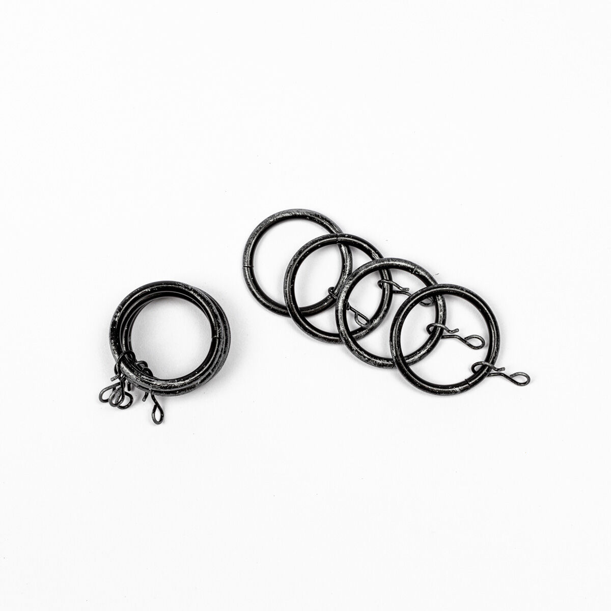 Conjunto de 8 argolas preto e prateado d20cm