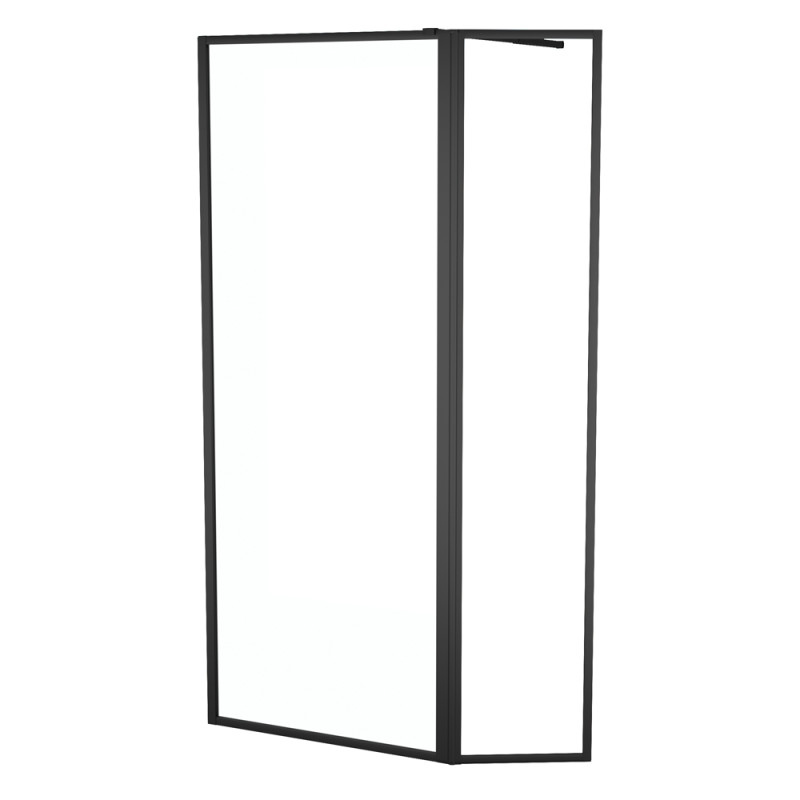 Paroi de douche avec volet Dark Edge noire 80   40 x 200 cm AURLANE