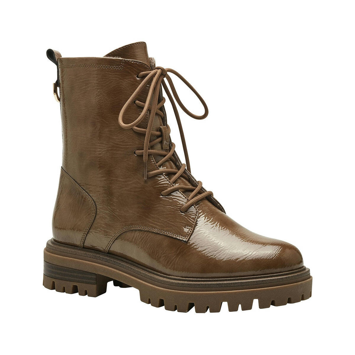 Boots vernies à lacets