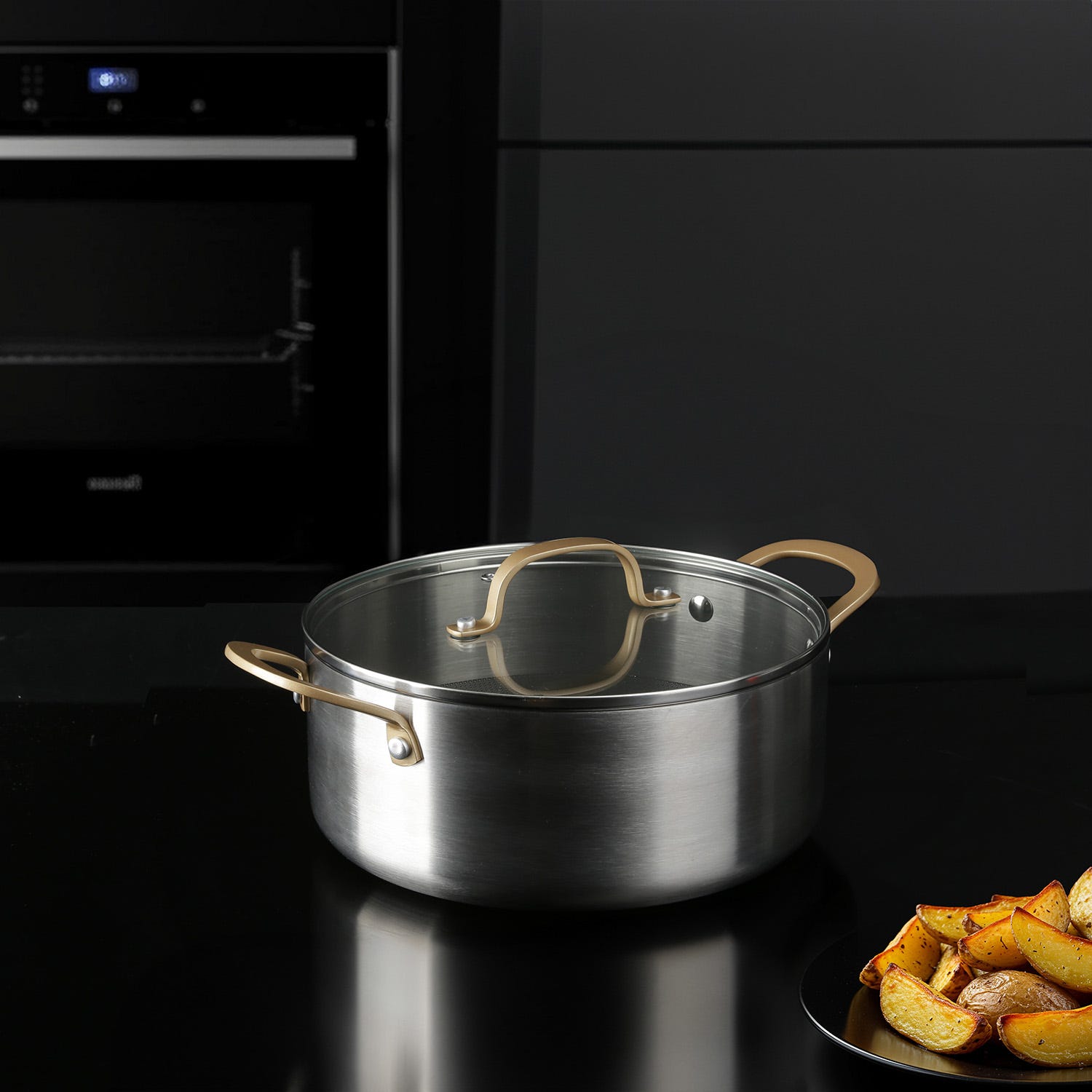 Casseruola 20 cm triplo strato Tri Ply - Gold con coperchio