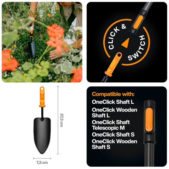 Blumenkelle, »OneClick«, Borstahl, L: 27,3 cm, orange/schwarz