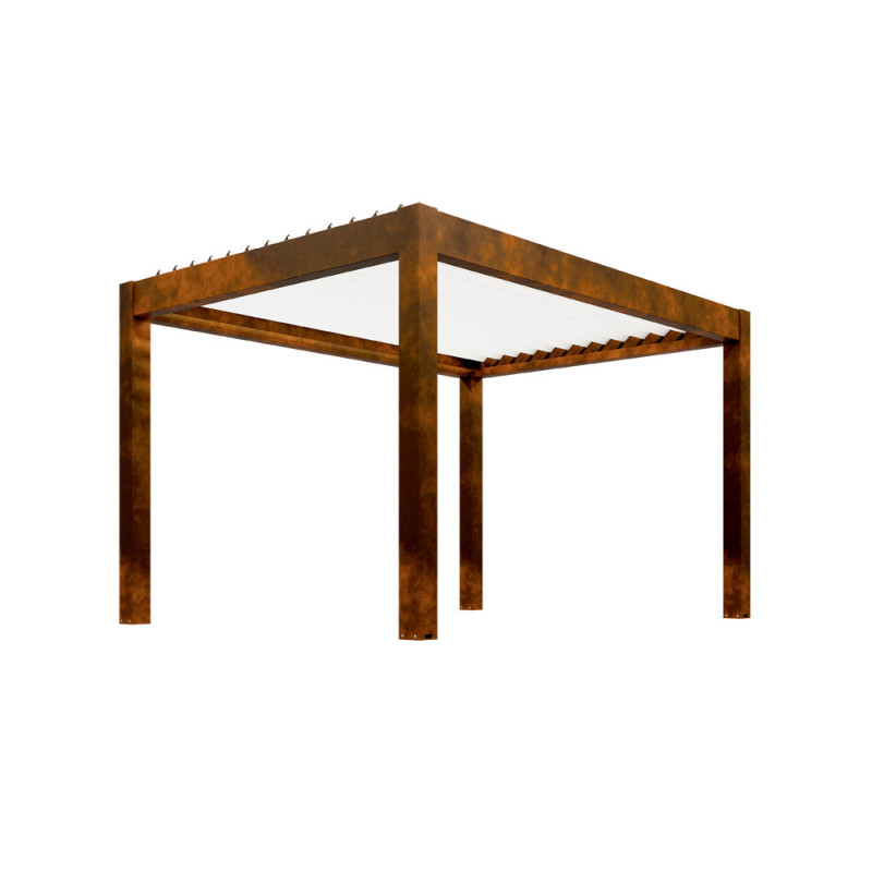 Pergola bioclimatique Capri LDD effet rouillé 6 x 4 x 2,5 m
