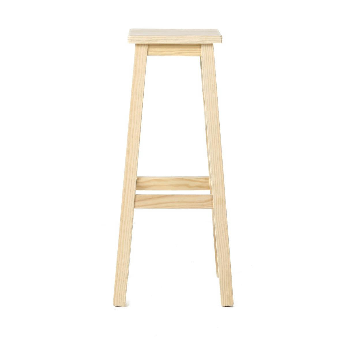 REGION - Tabouret de bar carré pin massif brut