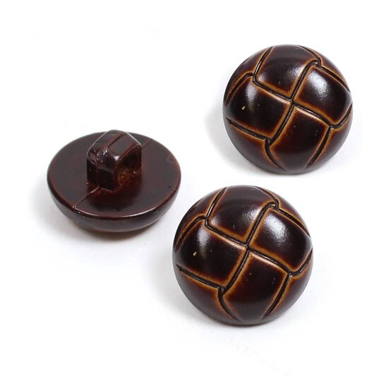 Hemline Brown Novelty Round Shank Button 3 Pack