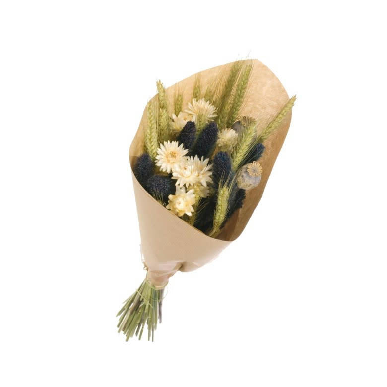 - Bouquet de fleurs séchées blanc/bleu L