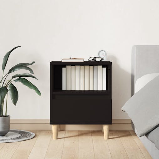 NNEVL Bedside Cabinets 2 pcs Black 40x35x50 cm