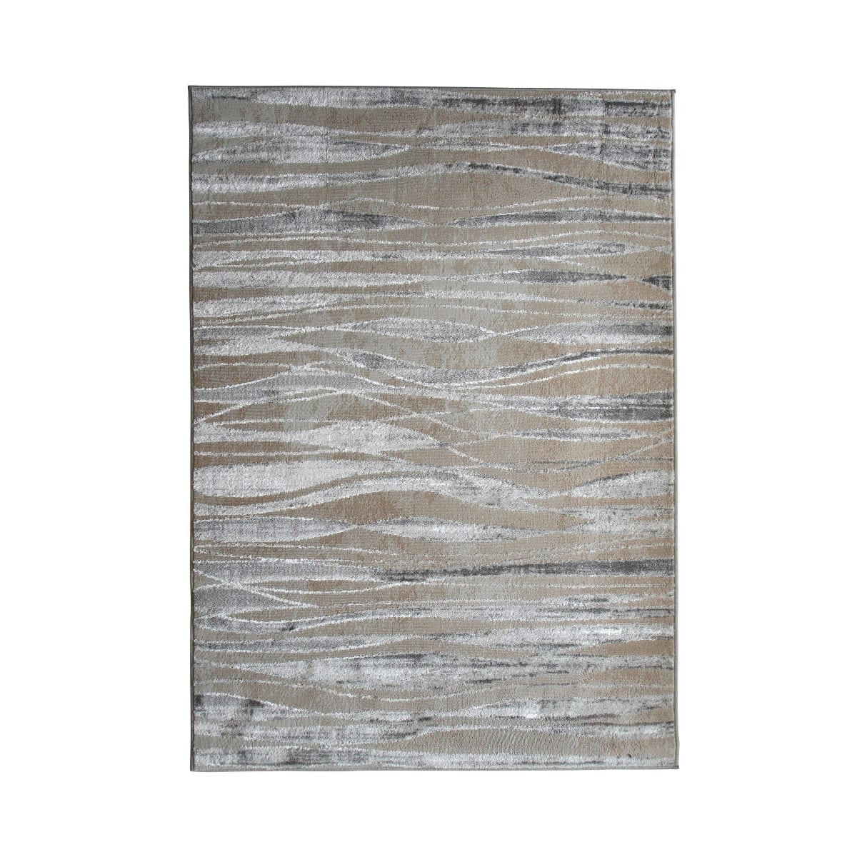 MEDIANE - Tapis graphique vagues gris bleu 120x170