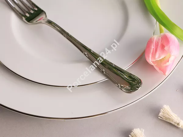 Komplet talerzy na 6 osób (18 el.) Chodzież - Yvonne 9718 PLATYNOWA LINIA