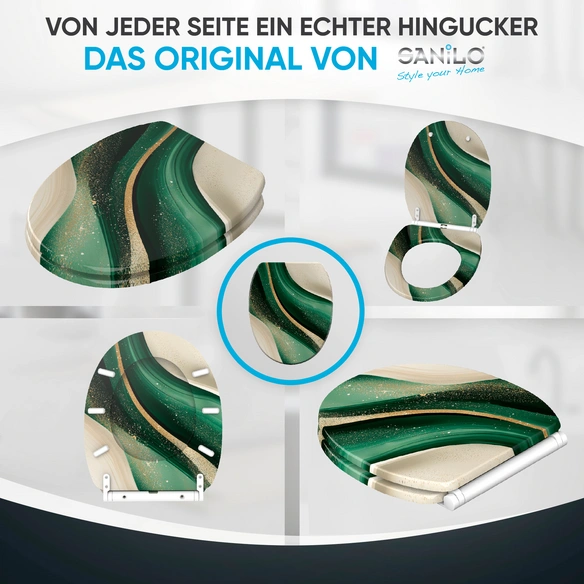 WC-Sitz »Flow«, mit Schnellverschluss Flow, Grün, Oval
