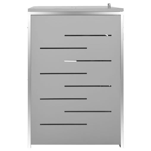 NNEVL Triple Wheelie Bin Shed 207x77.5x115 cm Stainless Steel
