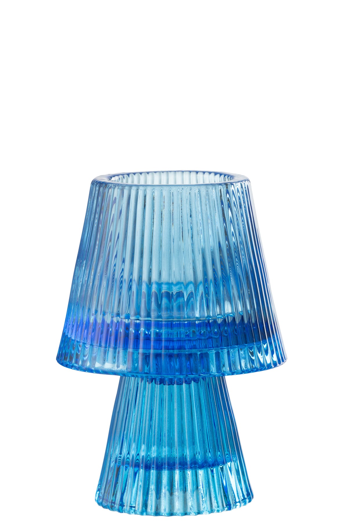 J-Line theelichthouder Hoed - glas - blauw