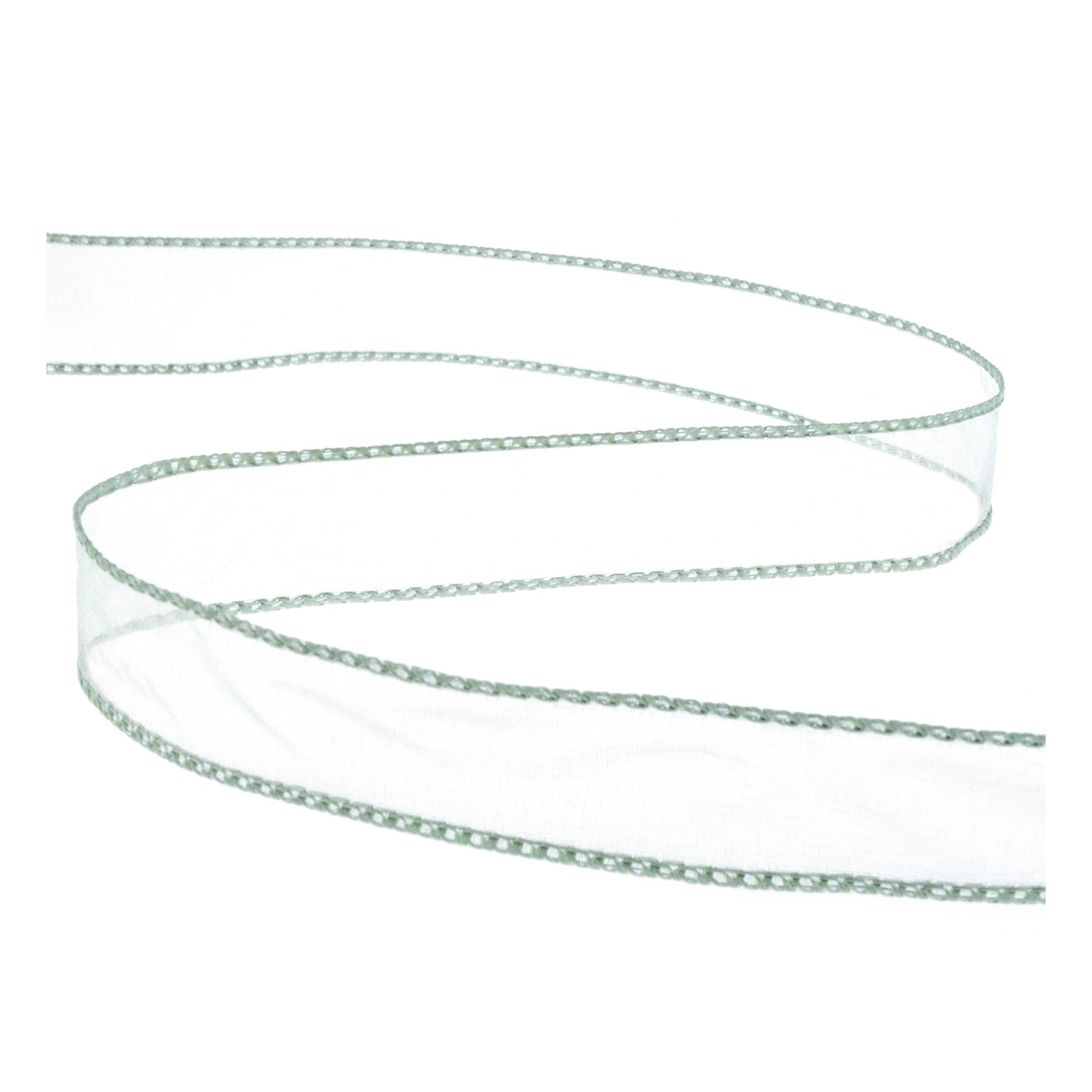 Pale Blue Wire Edge Organza Ribbon 25mm x 3m