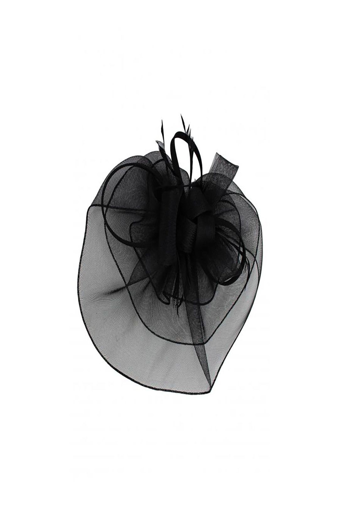 Vellin Large Curly Sinamay Fascinator with Feather Flower