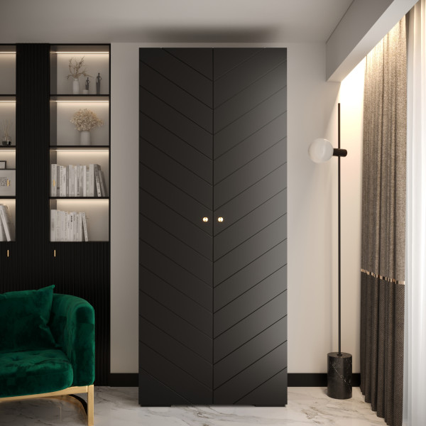 Szafa uchylna Garderoba MANHATTAN RYFEL 4 100 czarny