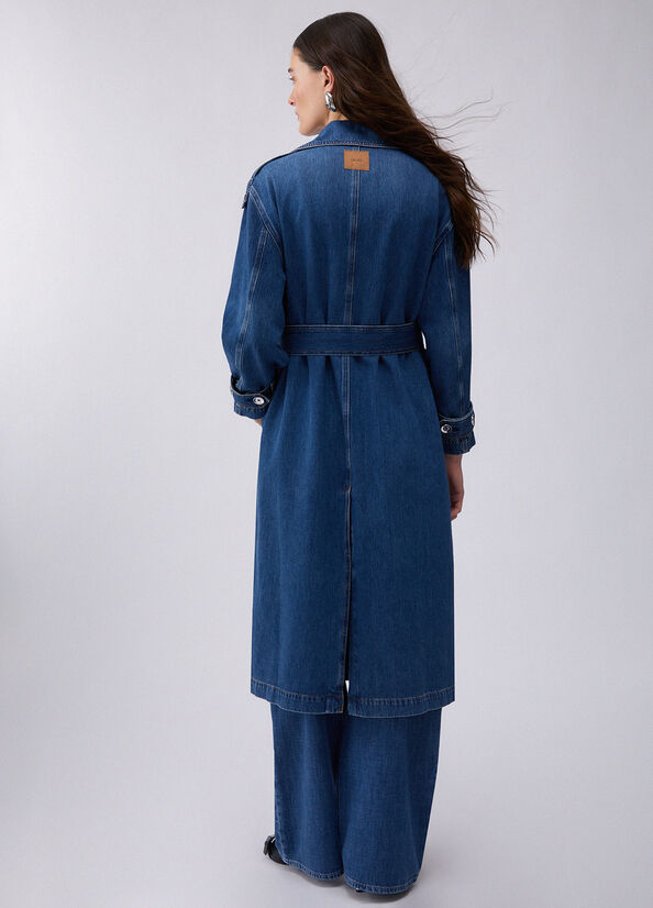 Trench lungo in denim
