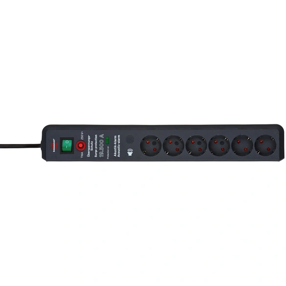 Steckdosenleiste, schwarz, 240 V, Kabellänge: 3 m