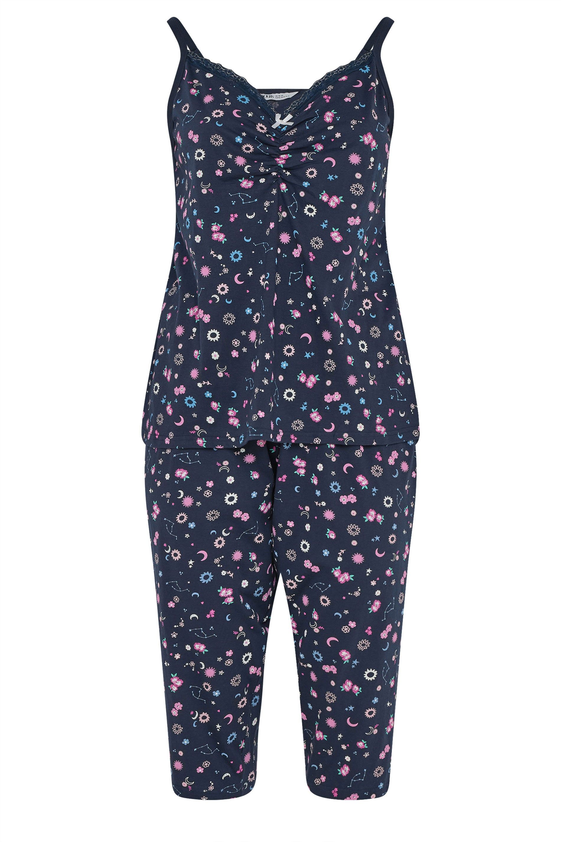 Yours Ditsy Floral Cami Cropped Pyjama Set