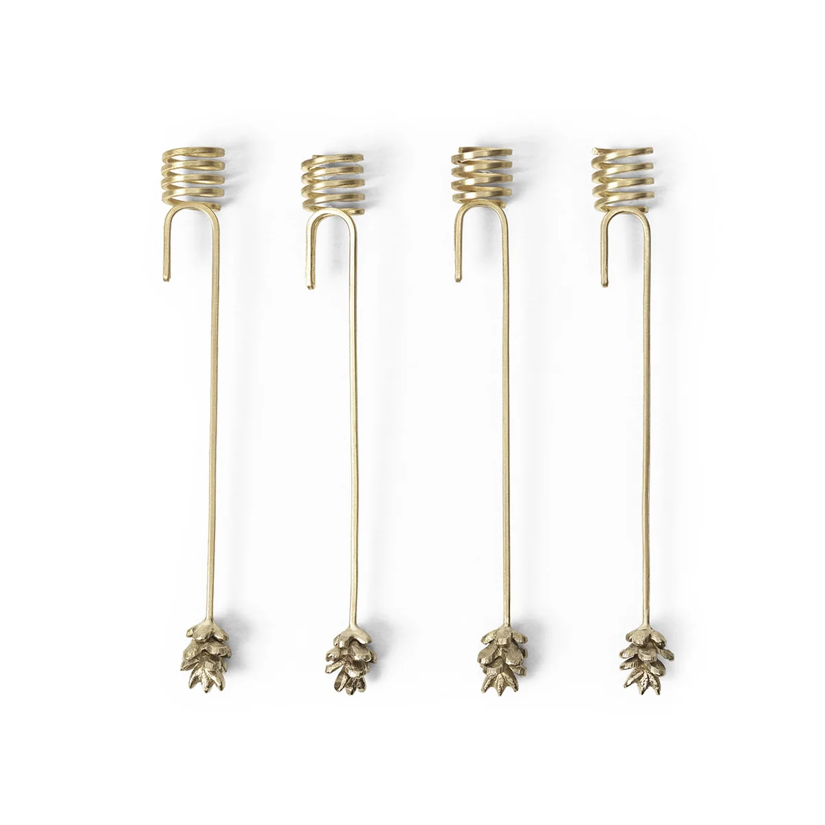 Ferm Living - Forest Christbaumkerzenhalter, Messing (4er-Set)
