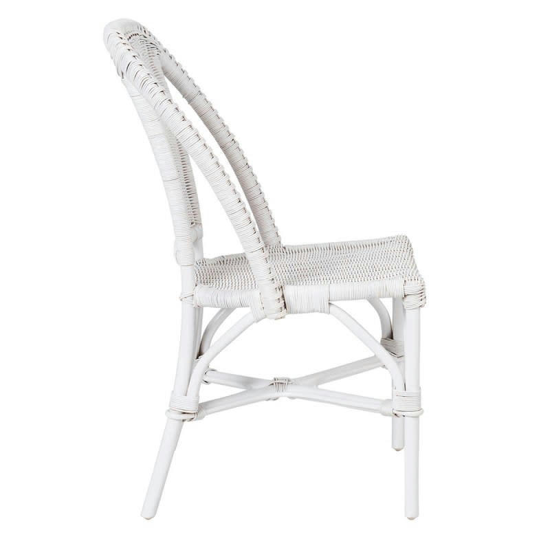 SELVA - Chaise en osier tressé blanc