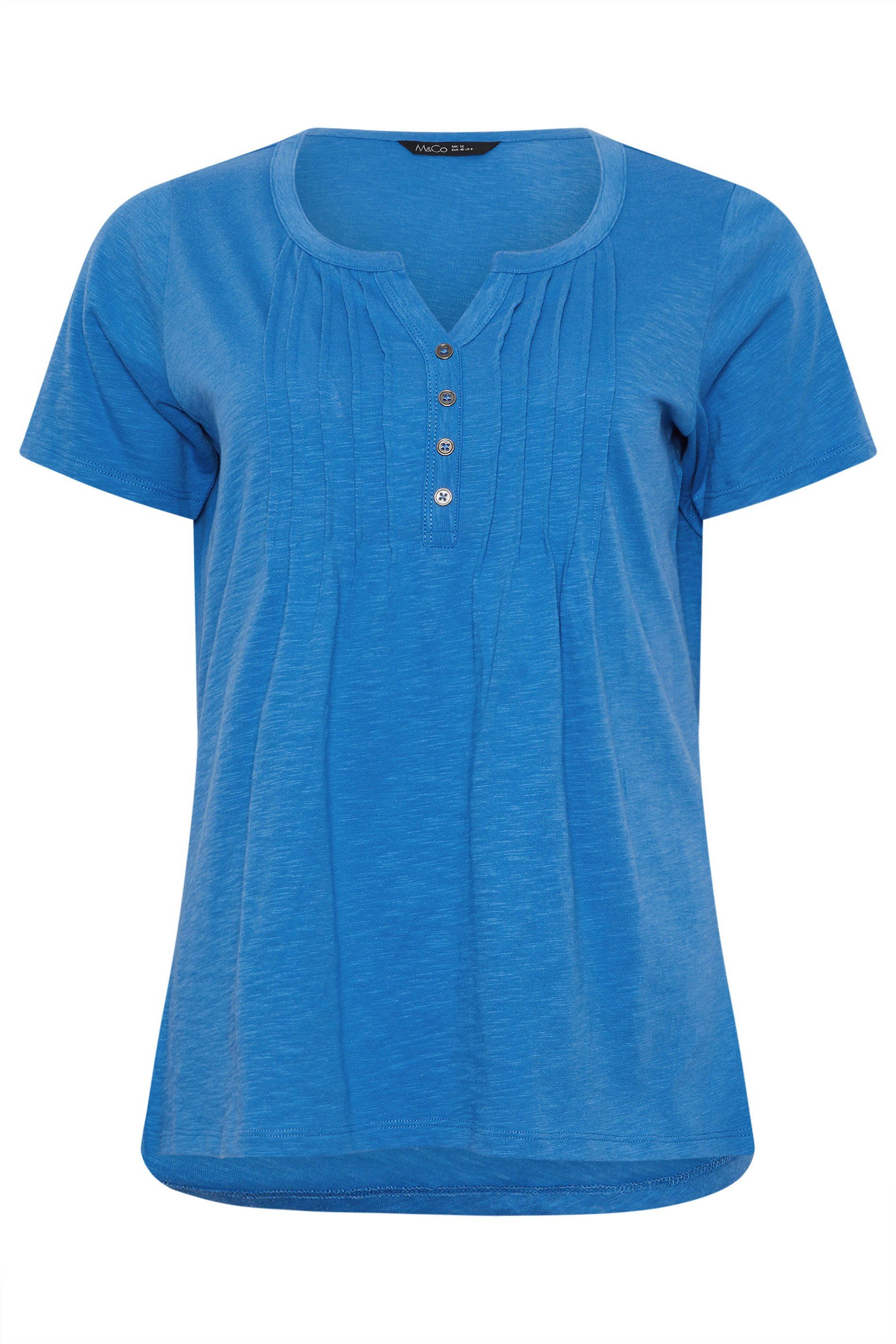 M&Co Short Sleeve Henley Top
