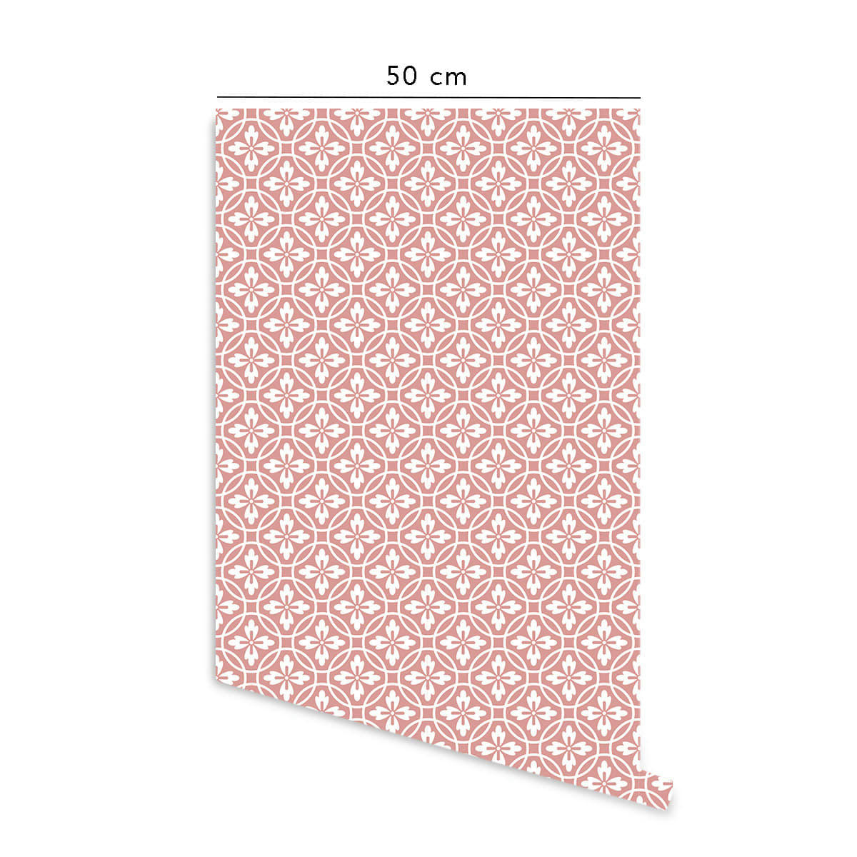 VINTAGE - Papier peint vinyle adhésif vintage rose vif 50x300 cm