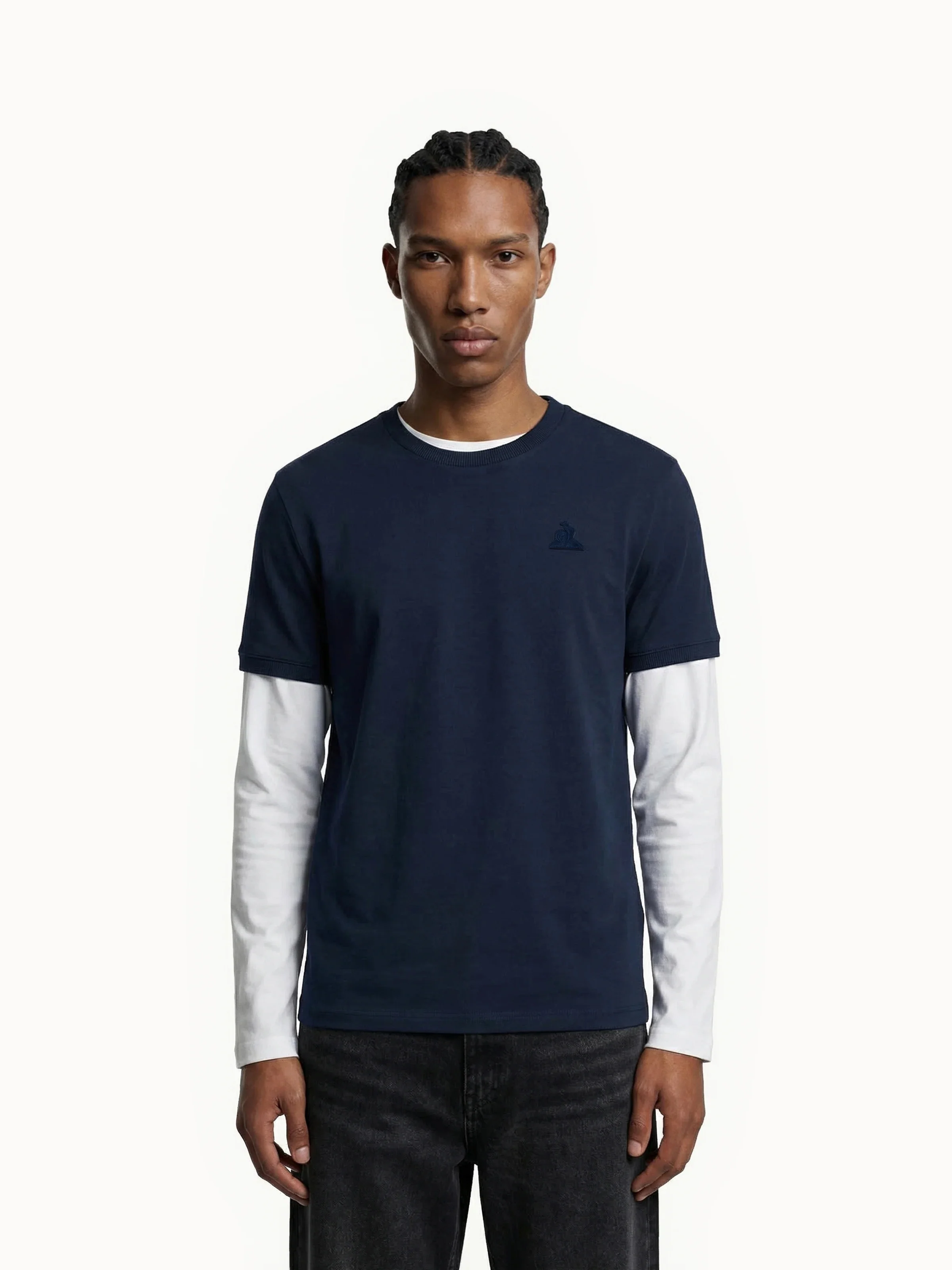 T-shirt Essentiel en jersey de coton avec logo brodé ton sur ton